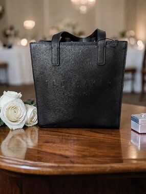 New! Ted Baker Black "The Icon" Leather Tote Bag (NWT)